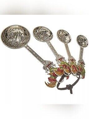 Ganz 4-Piece Zinc Alloy Measuring Spoons Set for Kitchens, Rooster